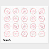 Retro Pink Oh Wat leuk Ronde Sticker (Vel)