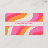 Retro Pink Orange 70s Boho Groovy Girly Trendy Visitekaartje (Voorkant)