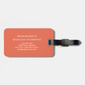 Retro Pink Orange Geometric Modern Monogram Bagagelabel (Achterkant horizontaal)