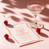 Retro Pink & Orange Striped Wedding Kaart