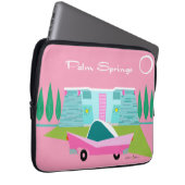 Retro Pink Palm Springs Electronics Bag Laptop Sleeve (Voorkant Rechts)