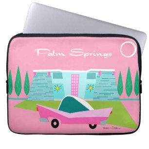 Retro Pink Palm Springs Electronics Bag Laptop Sleeve
