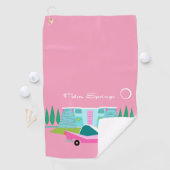  Retro Pink Palm Springs Golf Towel Golfhanddoek (Insitu)