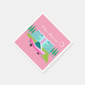 Retro Pink Palm Springs Paper Napkin Servet (Hoek)