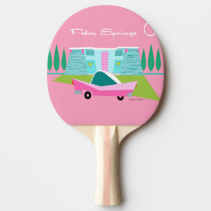 Retro Pink Palm Springs Ping Pong Paddle Tafeltennisbatje