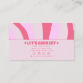 Retro Pink Pastel 70s Boho Groovy Girly Trendy Bus Visitekaartje (Achterkant)