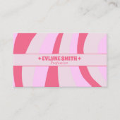 Retro Pink Pastel 70s Boho Groovy Girly Trendy Bus Visitekaartje (Voorkant)