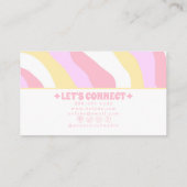 Retro Pink Pastel 70s Boho Groovy Girly Trendy  Visitekaartje (Achterkant)