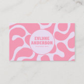 Retro Pink Pastel 70s Groovy Funky Girly Trendy Visitekaartje (Voorkant)