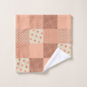 Retro Pink Patchwork Bad Handdoek (Wasdoekje)
