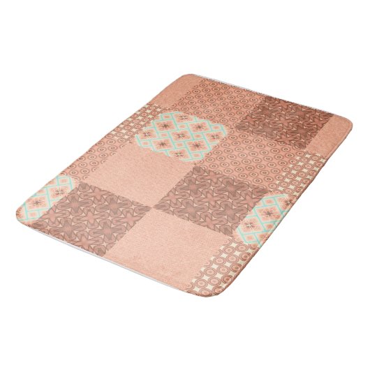 Retro Pink Patchwork Badmat (Gekanteld)