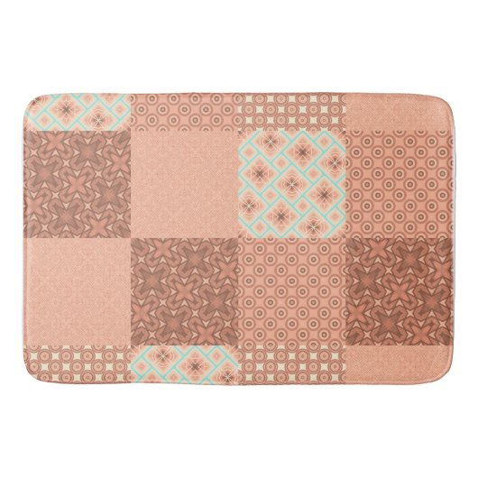 Retro Pink Patchwork Badmat (Voorkant)
