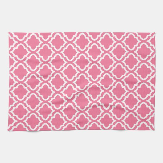 Retro Pink Pattern Kitchen Towel Gift Theedoek (Horizontaal)