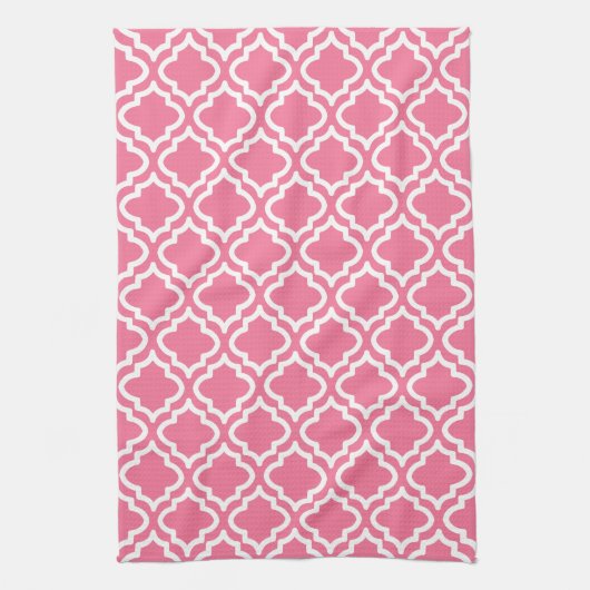 Retro Pink Pattern Kitchen Towel Gift Theedoek (Verticaal)
