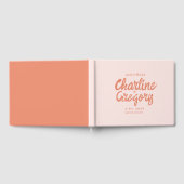 Retro Pink PeachyHandwriting Wedding Gastenboek (Volledig)
