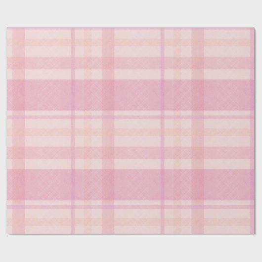 Retro Pink Plaid Whimsical Holiday  Cadeaupapier (Vlak)