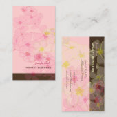 RETRO PINK PLUMERIAS/DIY ACHTERGRONDKLEUR VISITEKAARTJE (Voorkant / Achterkant)