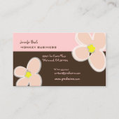 RETRO PINK PLUMERIAS/DIY ACHTERGRONDKLEUR VISITEKAARTJE (Achterkant)