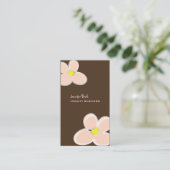 RETRO PINK PLUMERIAS/DIY ACHTERGRONDKLEUR VISITEKAARTJE (Staand voorkant)