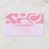 Retro Pink Purple 70s Boho Groovy Girly Trendy Visitekaartje (Achterkant)