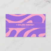 Retro Pink Purple 70s Boho Groovy Unique Girly  Visitekaartje (Voorkant)