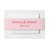 Retro Pink Red Hand Written Modern Funky Wedding Uitnodigingen Wikkel (Voorkant Voorbeeld)