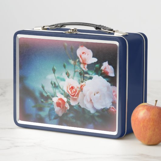 Retro Pink Rose Lunchbox (In situ)