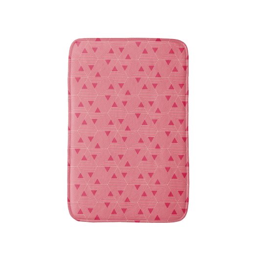 Retro Pink Sakura Japan driehoek Geometric Pattern Badmat (Voorkant Verticaal)