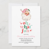 Retro Pink Santa oh wat een leuke verjaardag Kaart (Voorkant)