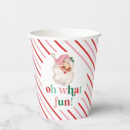 Retro Pink Santa Oh Wat leuk Papieren Bekers