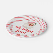 Retro Pink Santa Oh Wat leuk Papieren Bordje (Gekanteld)