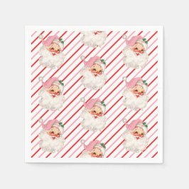 Retro Pink Santa Oh Wat leuk Servet