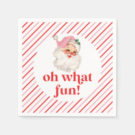 Retro Pink Santa Oh Wat leuk Servet