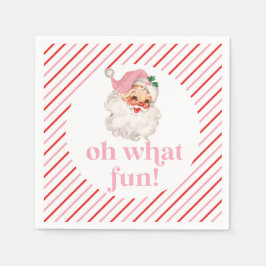 Retro Pink Santa Oh Wat leuk Servet