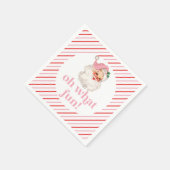 Retro Pink Santa Oh Wat leuk Servet (Hoek)