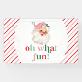 Retro Pink Santa Oh Wat leuk Spandoek (Horizontaal)