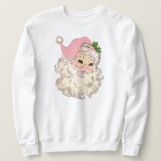  Retro Pink Santa Unisex Sweatshirt (Design voorkant)