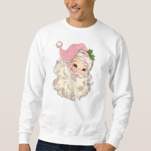  Retro Pink Santa Unisex Sweatshirt (Voorkant)