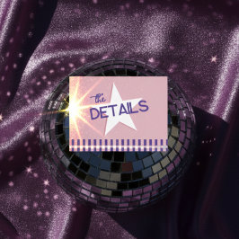 Retro Pink & Silver Disco Wedding Detail Foil Card Folie Feestdagen Briefkaart