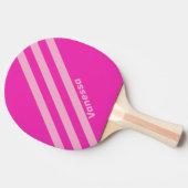 Retro Pink Sky Drie strepen met naam Tafeltennisbatje (Zijkant)