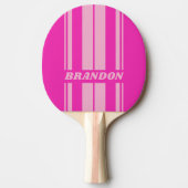 Retro Pink Sky Dual Board Stripes met naam Tafeltennisbatje (Voorkant)