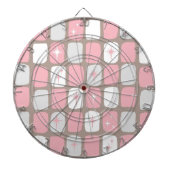 Retro Pink Starbursts Dart Board Dartbord (Voorkant)