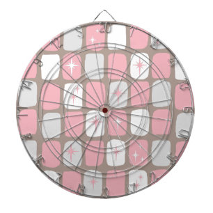 Retro Pink Starbursts Dart Board Dartbord