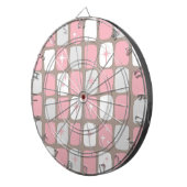 Retro Pink Starbursts Dart Board Dartbord (Voorkant Rechts)