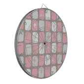 Retro Pink Starbursts Dart Board Dartbord (Voorkant Links)