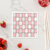 Retro Pink Starbursts Papier Cocktail servetten (Insitu)