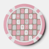 Retro Pink Starbursts Poker Chips (Achterkant)