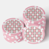 Retro Pink Starbursts Poker Chips (Opstapeling)