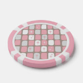 Retro Pink Starbursts Poker Chips (Enkel)