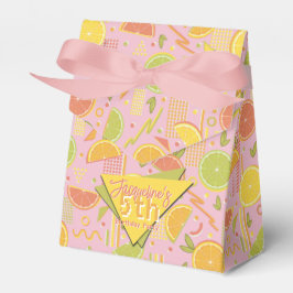 Retro Pink Summer Citrus Fruit Birthday Bedankdoosjes